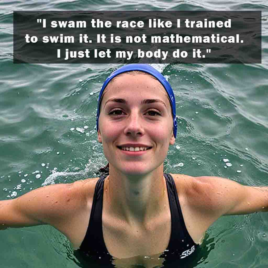 I swam the race like I trained to swim it. It is not mathematical. I just let my body do it