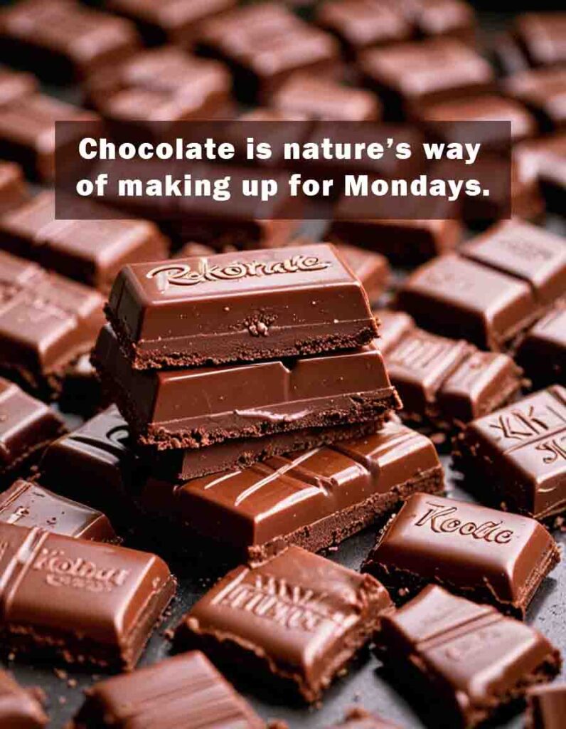 Chocolate is natures way of making up for Mondays