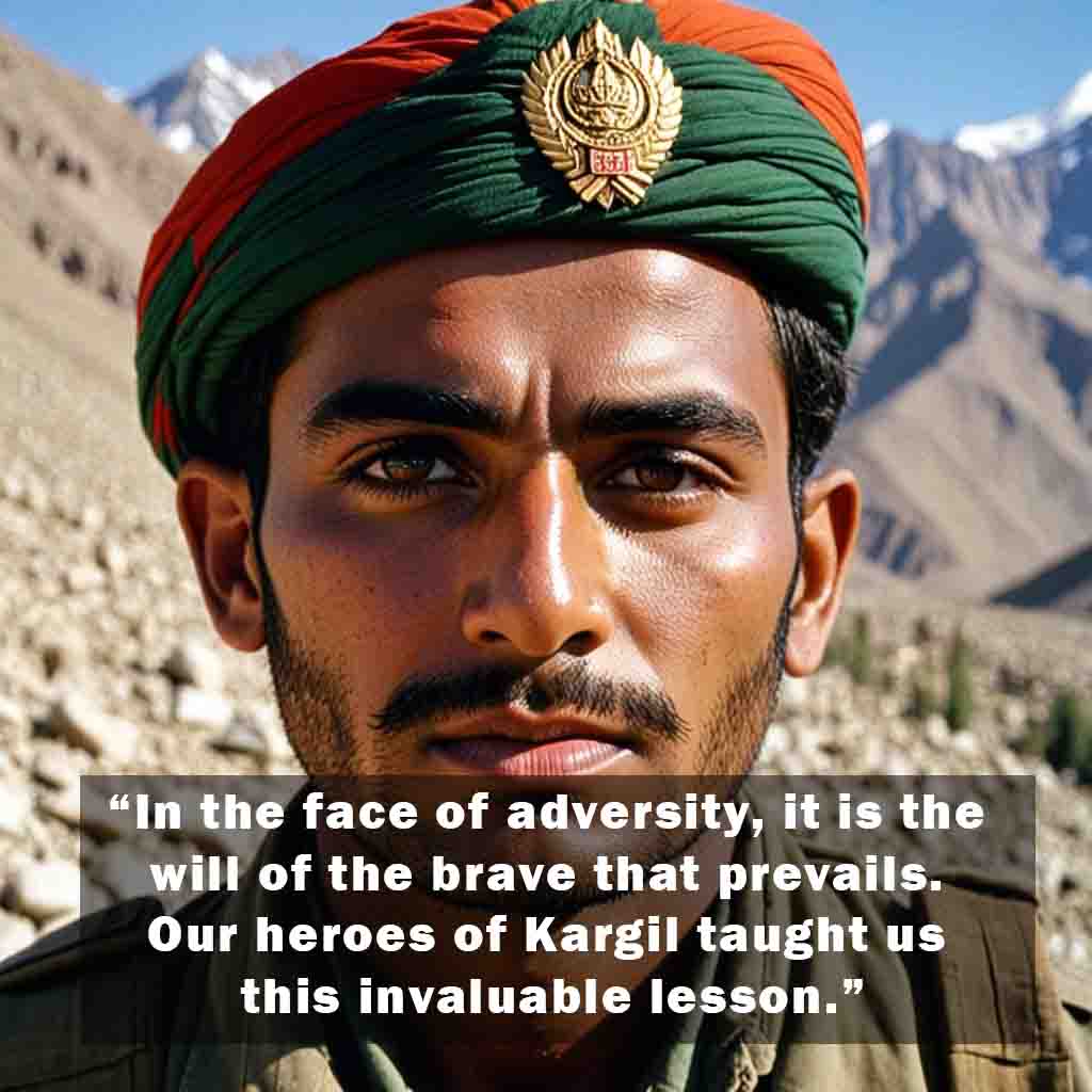 In the face of adversity it is the will of the brave that prevails. Our heroes of Kargil taught us this invaluable lesson