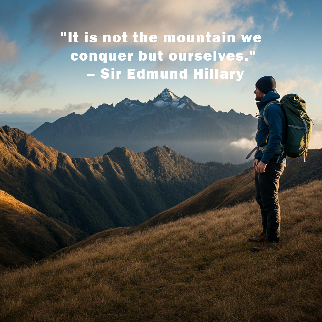 It is not the mountain we conquer but ourselves