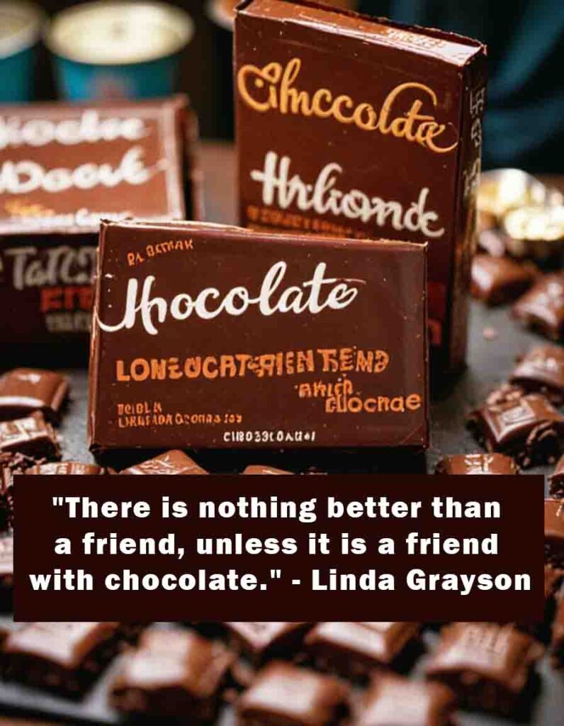 There is nothing better than a friend unless it is a friend with chocolate