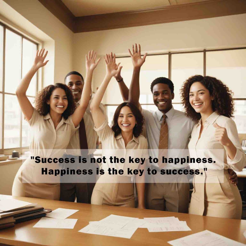 Success is not the key to happiness. Happiness is the key to success