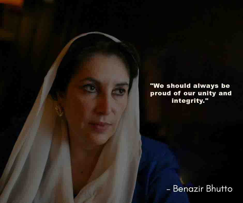 We should always be proud of our unity and integrity